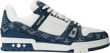 کفش Louis Vuitton LV Trainer Monogram Denim سفید آبی